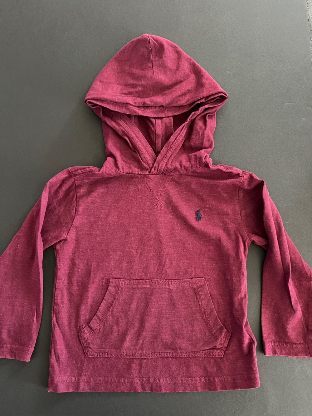 Polo by Ralph Lauren Boys' Maroon Hooded Long Sleeve Shirt 100% COTTON